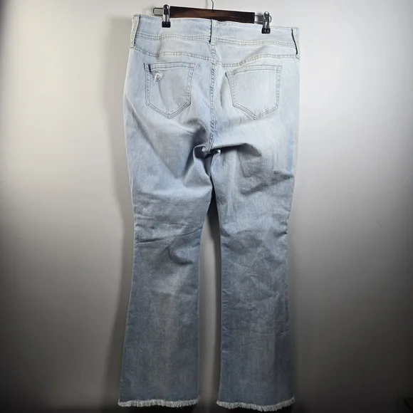 Torrid Light Blue Distressed Flare Jeans - Picture 6 of 8